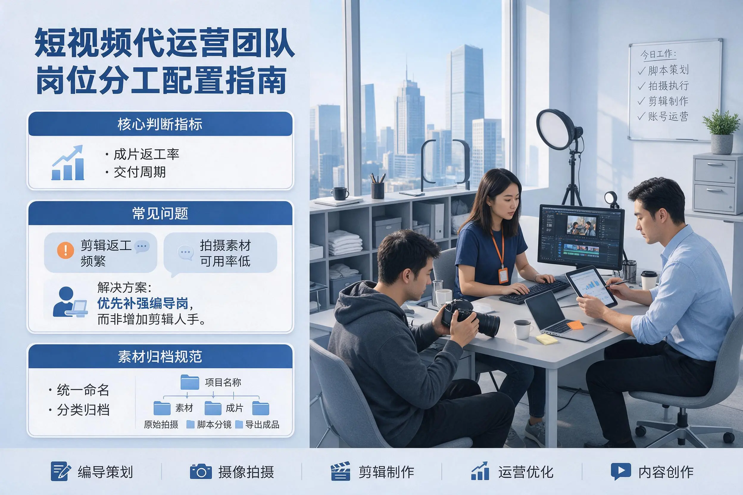 短视频代运营团队如何配置？怀化企业岗位分工科普说明