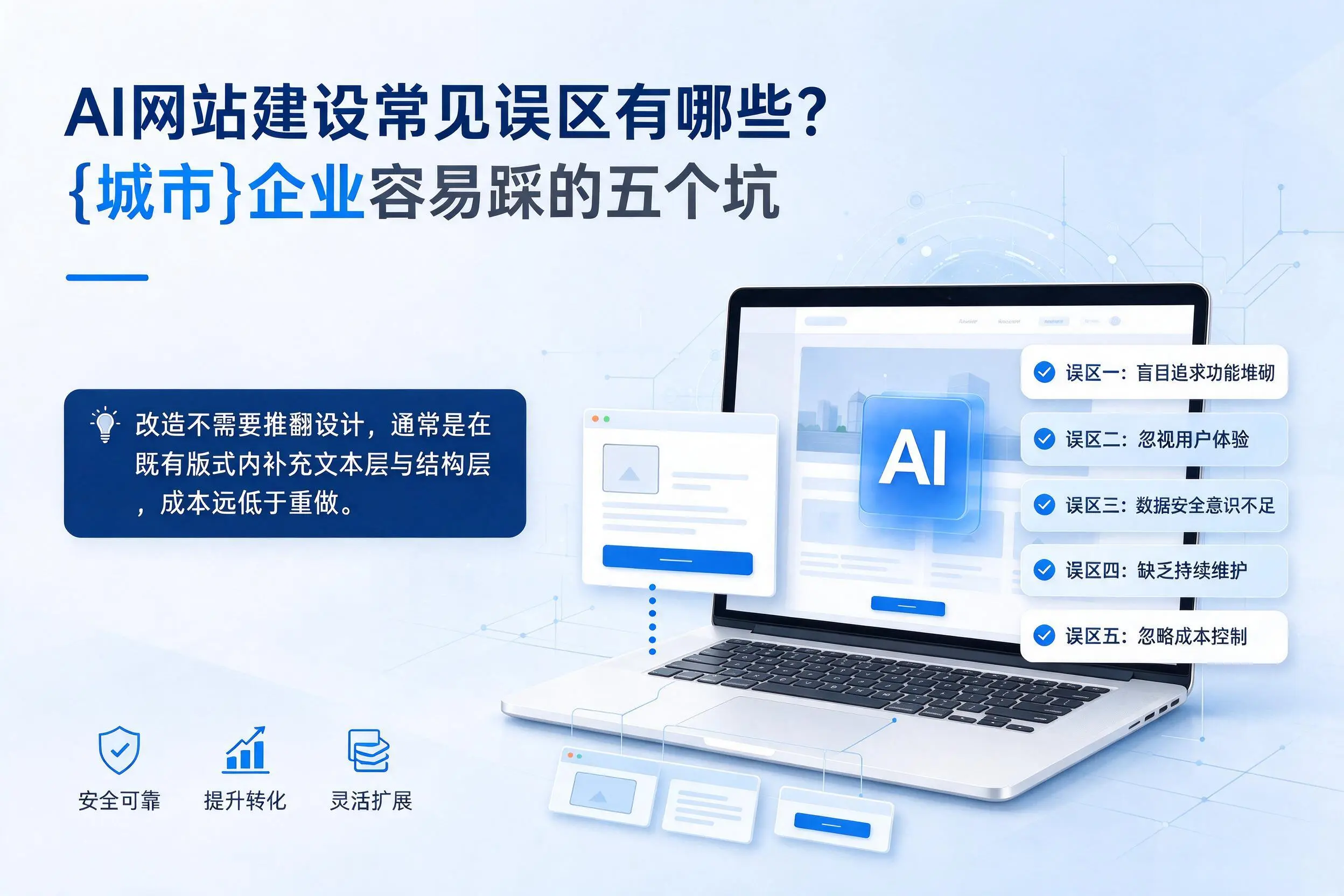AI网站建设常见误区有哪些？怀化企业容易踩的五个坑